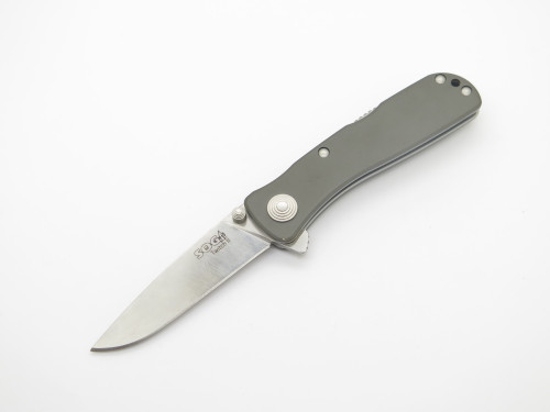 Vtg SOG Twitch II USA Green Aluminum Handle Assisted Folding Pocket Knife