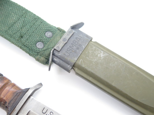 Vintage US M3 1943 Reproduction Marines Fixed Blade Fighting Knife M8A1 Scabbard