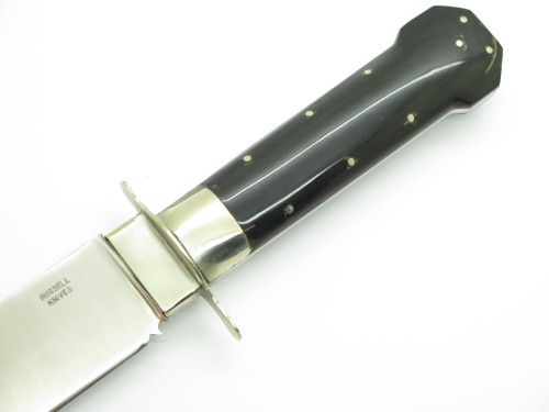 Custom Russell Knives Mountain Man Bowie Buffalo Horn Fixed Blade Hunting Knife