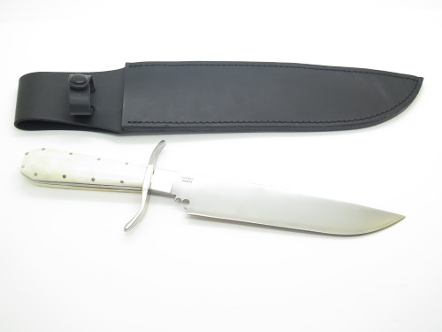 Custom Russell Knives Mountain Man Bowie Bone Handle Fixed Blade Hunting Knife