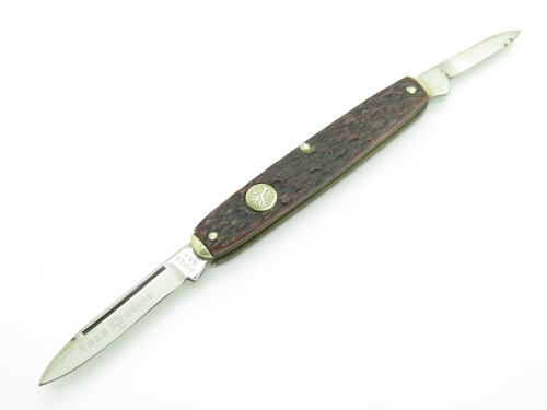 Vintage Boker Tree Brand 1064 USA Jigged Bone Handle Folding Pocket Pen Knife
