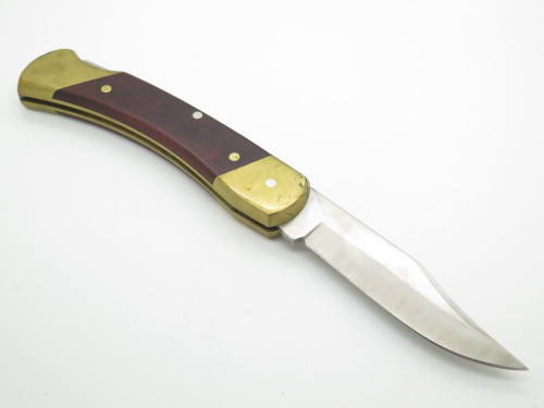 Vtg Schrade Uncle Henry USA LB7 Wood Bearpaw Lockback Folding Pocket Knife