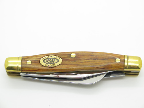 Vtg Schrade USA Ducks Unlimited SDU834 Wood Stockman Folding Pocket Knife