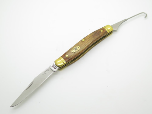 Vtg Schrade USA Ducks Unlimited Wood Handle Folding Pocket Bird Hunting Knife