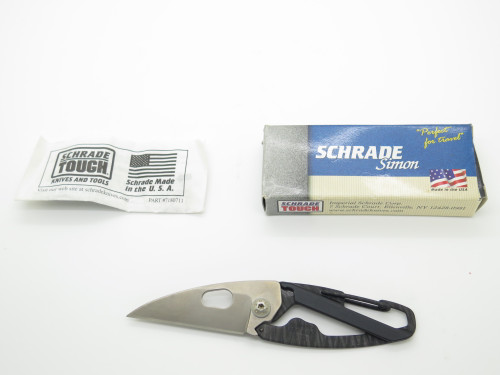 Schrade USA Simon SS17 Linerlock Small Lightweight Carabiner Pocket Knife EDC