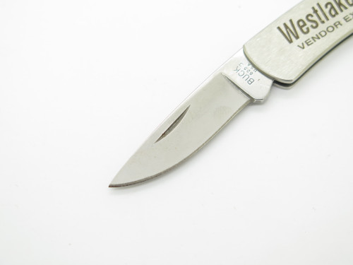 2000 Buck 525 USA Stainless Handle Folding Lockback Pocket Advertising Knife