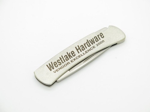 2000 Buck 525 USA Stainless Handle Folding Lockback Pocket Advertising Knife