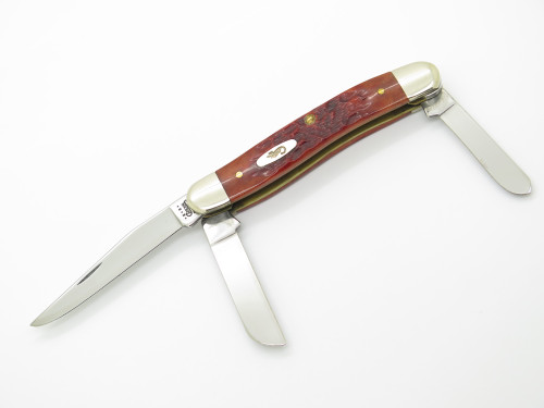 2004 Case XX 6318 USA CV Stockman Red Jigged Bone Handle Folding Pocket Knife