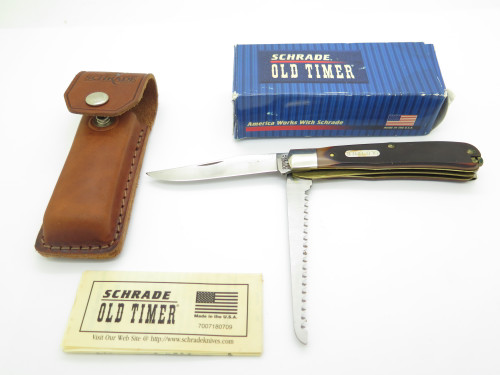 Vintage Schrade USA 97OT Buzzsaw Saw Trapper Delrin Handle Folding Pocket Knife