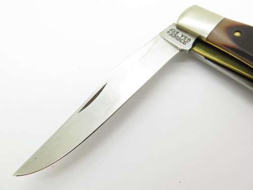 Vintage Schrade USA 97OT Buzzsaw Saw Trapper Delrin Handle Folding Pocket Knife