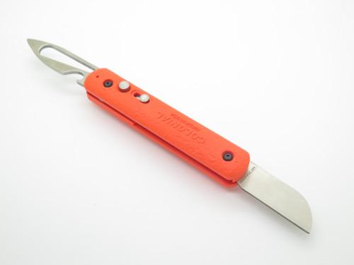 Colonial Knife Corp. USA Orange Handle Escape Sailor Multi Tool Pocket Knife