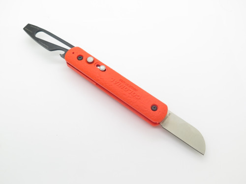 Colonial Knife Corp. USA Orange Handle Black Bld. Escape Multi Tool Pocket Knife