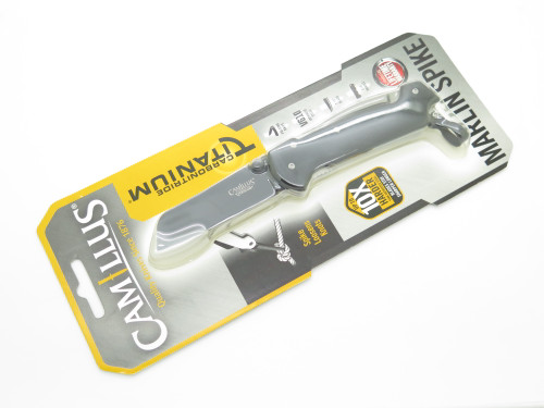 Camillus Titanium Black Marlin Spike Sailor Rigging Folding Pocket Knife