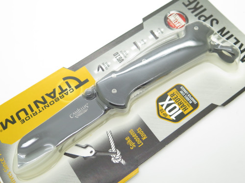 Camillus Titanium Black Marlin Spike Sailor Rigging Folding Pocket Knife