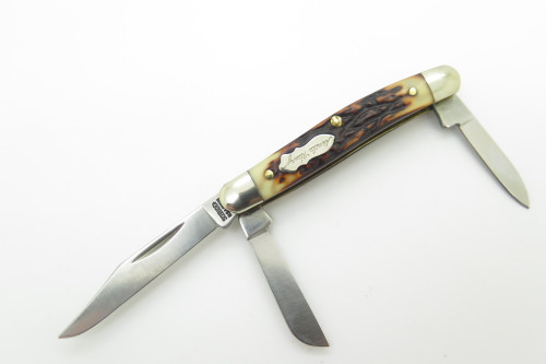 Vintage Schrade Old Timer USA 807UH Delrin Handle Stockman Folding Pocket Knife