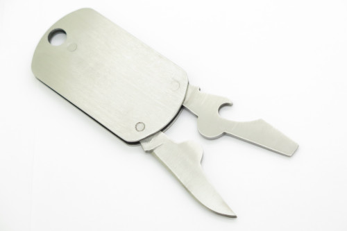 G Sakai Seki Japan Military ID Dog Tag Multi Tool Folding Pocket Neck Knife