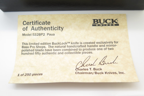 2005 Buck 532 Custom Bucklock Limited Paua Shell Folding Lockback Pocket Knife