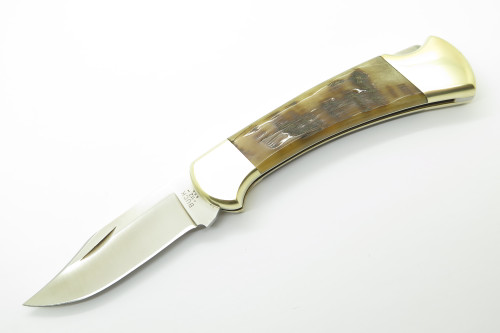 Custom '08 Buck 112 Ranger Ram Horn 3 Dot Limited Folding Hunter Lockback Knife