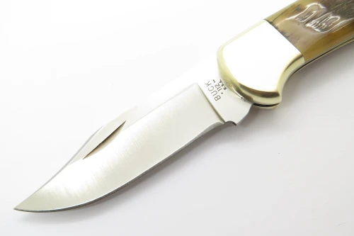 Custom '08 Buck 112 Ranger Ram Horn 3 Dot Limited Folding Hunter Lockback Knife