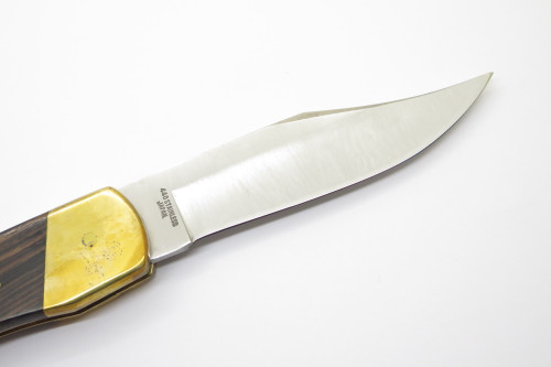 Vtg '80s Brownstone Tak Fukuta Seki Japan Ebony Lockback Folding Hunter Knife