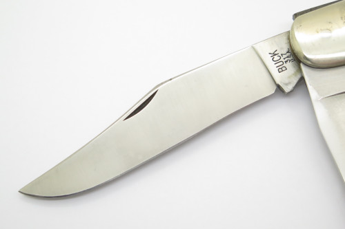 Vintage c. 1980 Buck 317 USA Trail Blazer Black Handle Folding Hunter Knife