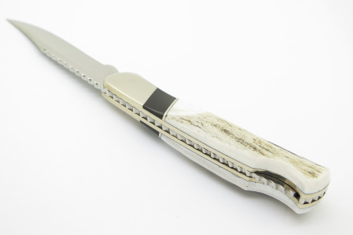 Custom '10 Buck 055 The 55 WBC Bear Claw Elk Horn Mini Folding Hunter Knife