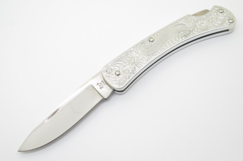 Vtg Buck USA 510 500 Classic II Aluminum Scroll Folding Pocket Lockback Knife