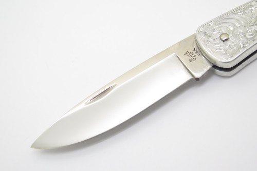 Vtg Buck USA 510 500 Classic II Aluminum Scroll Folding Pocket Lockback Knife