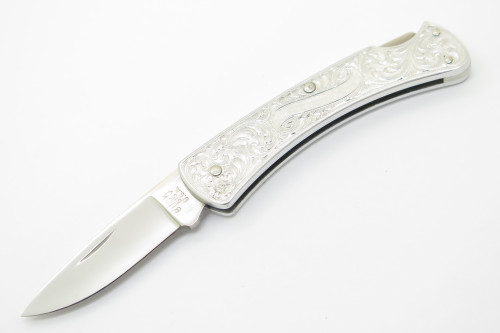 Vintage Buck USA 515 505 Classic Aluminum Scroll Folding Lockback Pocket Knife