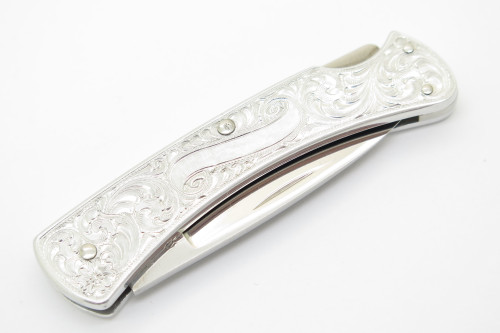 Vintage Buck USA 515 505 Classic Aluminum Scroll Folding Lockback Pocket Knife