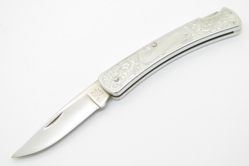 Vintage Buck USA 513 503 Classic Aluminum Scroll Folding Lockback Pocket Knife