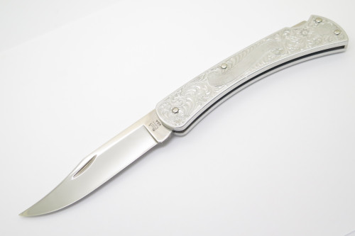 Vintage Buck USA 111 110 Classic Aluminum Scroll Folding Hunter Lockback Knife
