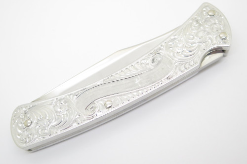 Vintage Buck USA 111 110 Classic Aluminum Scroll Folding Hunter Lockback Knife