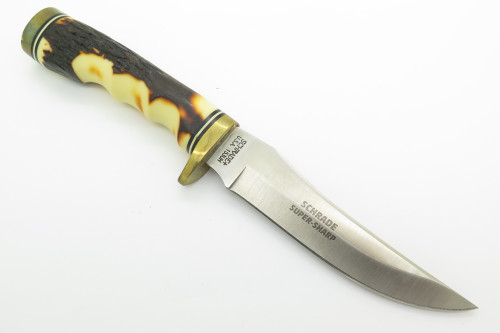 Vintage Schrade Uncle Henry 153UH USA Golden Spike Fixed Blade Hunting Knife