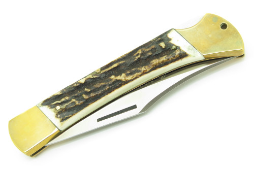 Vtg 1994 Puma 915 Emperor Solingen Germany Stag Folding Hunter Lockback Knife