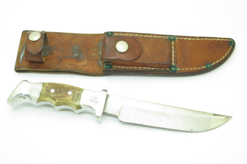 Vintage Custom Ruana Bonner Montana Stag Fixed 6" Blade Hunting Knife & Sheath