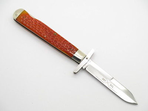 1994 Queen 04191l Classic Cheetah Style Swing Guard Folding Knife & Case