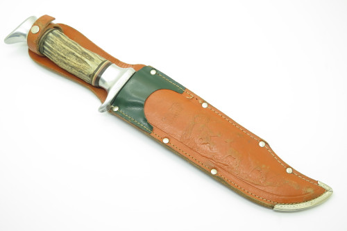 Vintage Edge Mark 469 Solingen Germany Stag Fixed Blade Bowie Hunting Knife