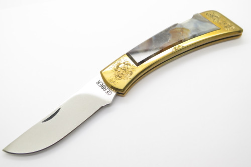 Vintage Custom Agate Gerber Portland Oregon USA Sportsman Folding Pocket Knife