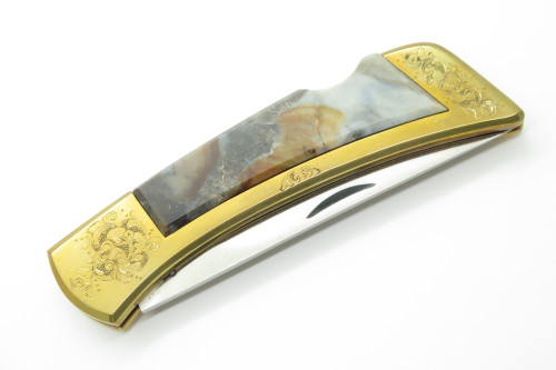 Vintage Custom Agate Gerber Portland Oregon USA Sportsman Folding Pocket Knife