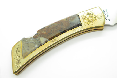 Vintage Custom Agate Gerber Portland Oregon USA Sportsman Folding Pocket Knife