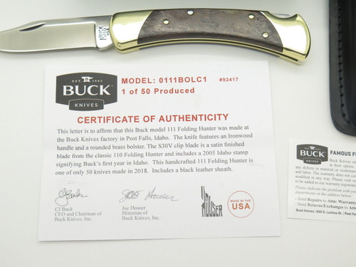 Buck 111 111BOLC1 Folding Hunter Lockback Knife Custom Limited Ironwood S30V 110