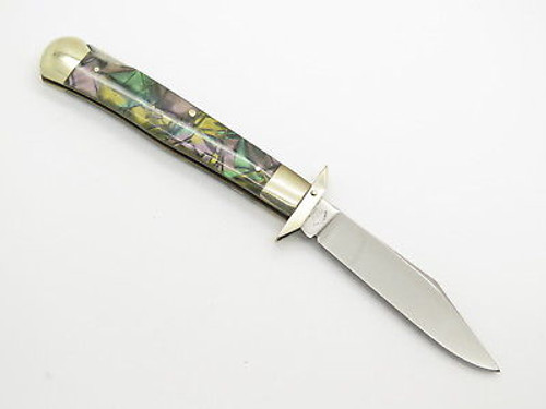 '97 Fight'n Rooster Frank Buster Abalone Cheetah Swing Guard Folding Knife