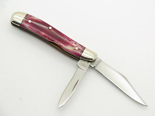 Vintage 1980 Case XX 6220 Peanut Red Appaloosa Bone Folding Pocket Knife