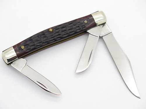 Vtg 1980 Case XX 6344 Medium Stockman Jigged Delrin Folding Pocket Knife