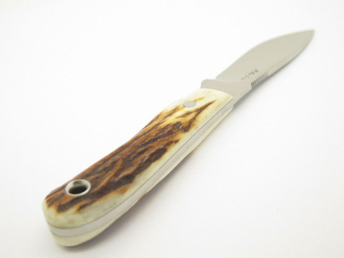 Custom Mike Irie USA Sambar Stag ATS-34 Skinner Fixed Blade Hunting Knife