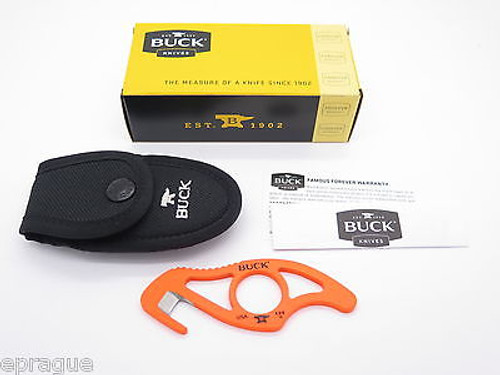 Buck Knives 499 499ORG Hunter Orange Traction Hunting Paklite Skinner Guthook