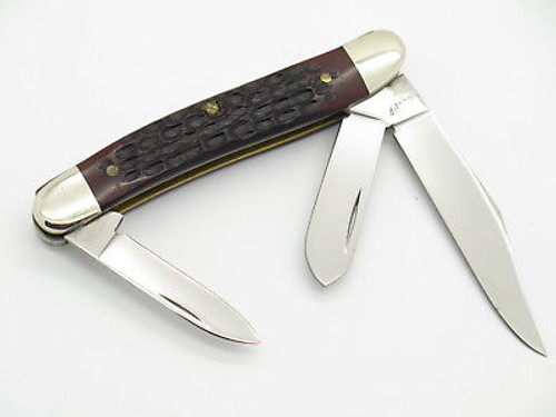 Vintage 1980 Case XX 087 Stockman Jigged Delrin Folding Pocket Knife -near Mint