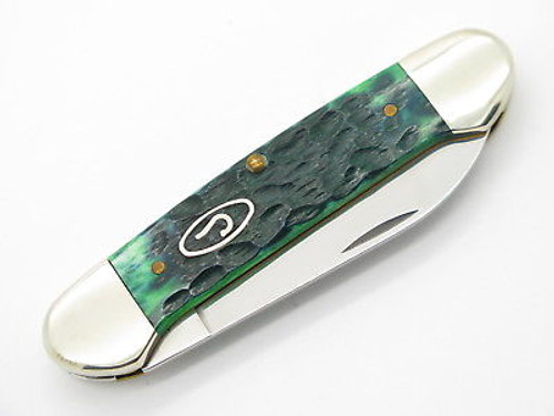 2005 Case XX 62131 Bluegrass Green Bone Canoe Folding Pocket Knife