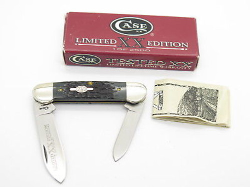 1998 Case XX 62131 Limited Dark Black Bone Canoe Folding Pocket Knife